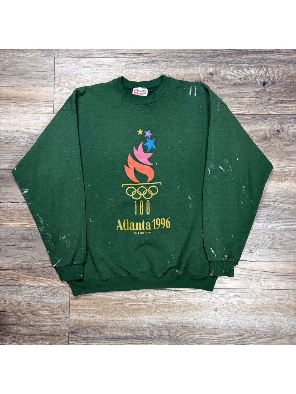 Vintage Hanes Heavyweight Atlanta 1996 Olympics Sweatshirt Large Green